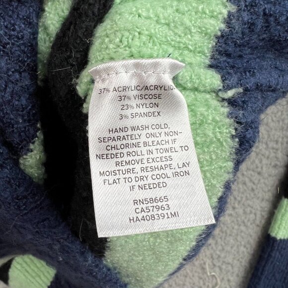 Halogen Multicolor Knit Crewneck Sweater Multi Stripe Womens Size XS Navy Blue - Picture 5 of 6